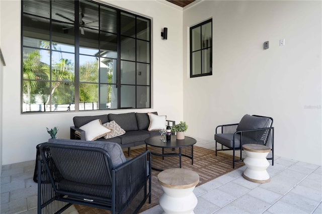 view of patio featuring an outdoor living space