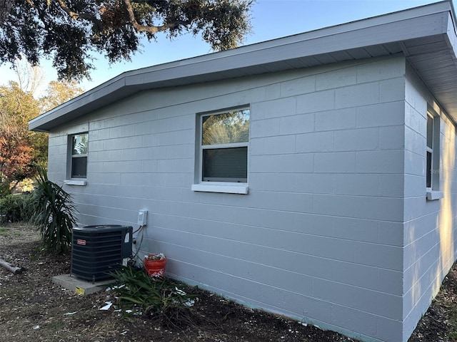 view of property exterior featuring cooling unit