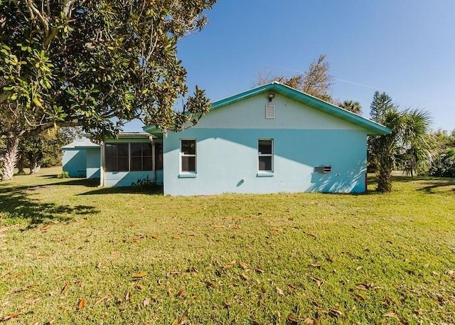 rear view of house with a lawn