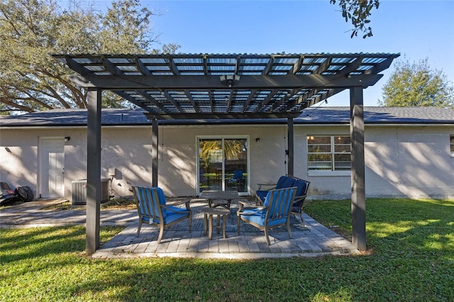 exterior space featuring a pergola