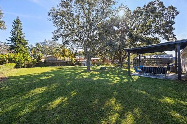 view of yard with a patio area