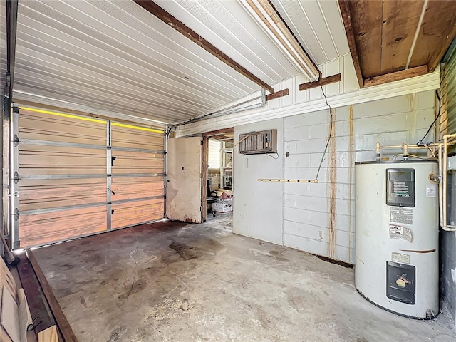 garage with electric water heater