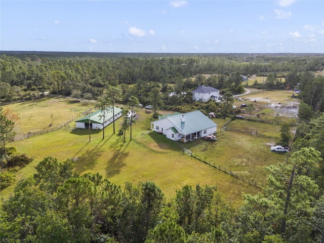 drone / aerial view featuring a rural view