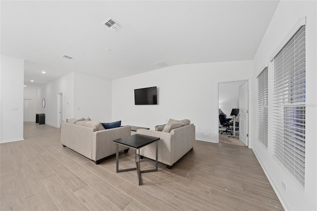 living room featuring light hardwood / wood-style floors