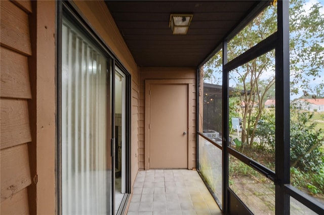 view of unfurnished sunroom