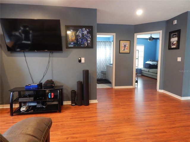 living room featuring hardwood / wood-style flooring