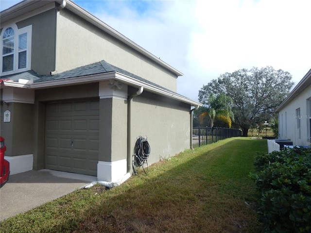 view of property exterior featuring a lawn