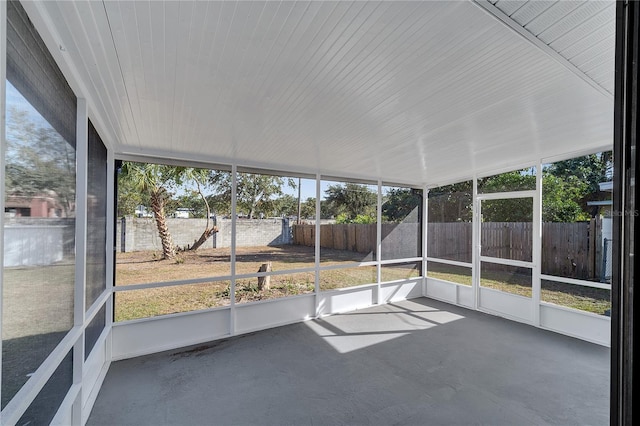 view of unfurnished sunroom