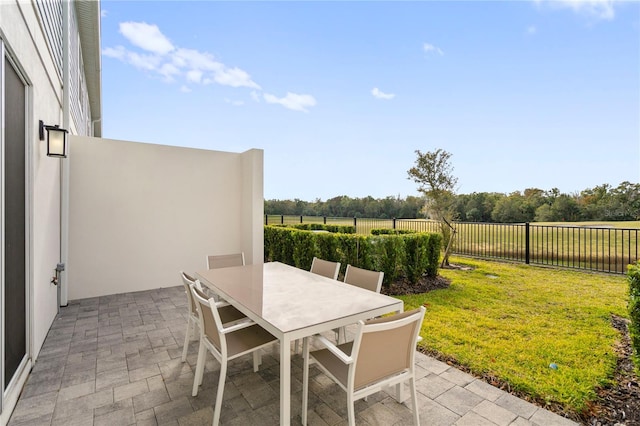 view of patio featuring a rural view