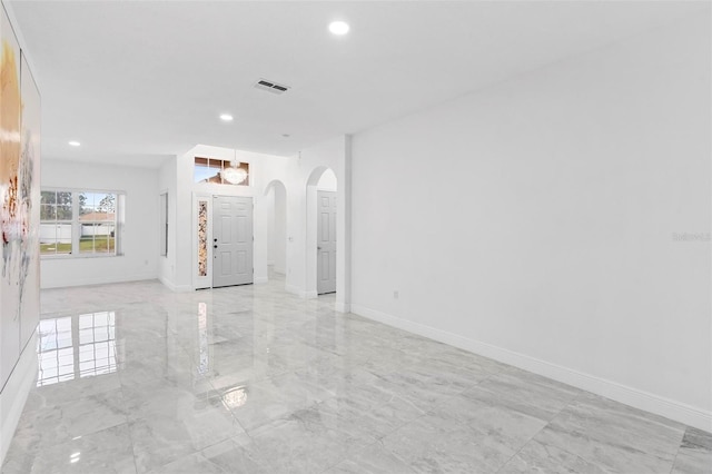 view of spare room