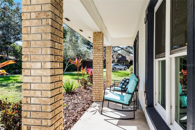 view of patio / terrace featuring covered porch