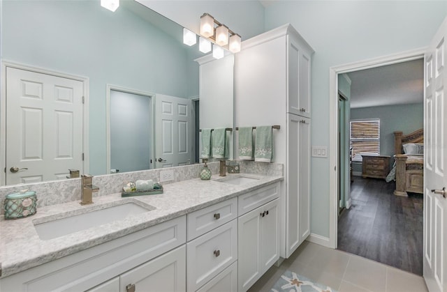 bathroom featuring vanity and tile patterned floors