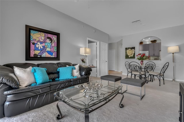 view of carpeted living room