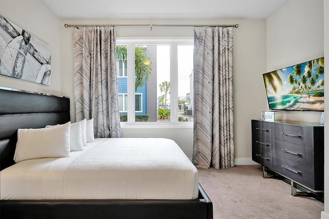 bedroom with carpet floors and multiple windows