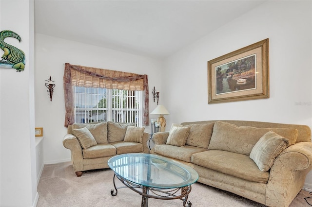 living room with light carpet