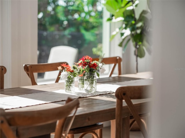 view of dining space