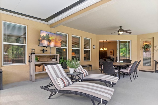 view of patio / terrace with ceiling fan