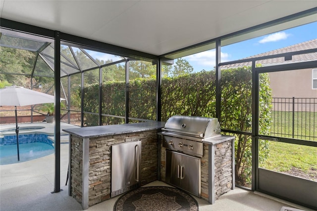 unfurnished sunroom with a healthy amount of sunlight