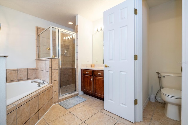 11410 Rapallo Ln, Windermere, FL 34786 - full bathroom featuring a stall shower, tile patterned floors, a garden tub, and vanity