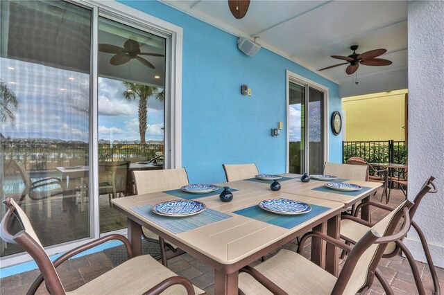 view of patio / terrace with ceiling fan