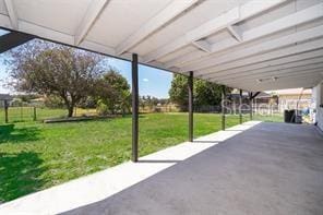 view of patio featuring a carport