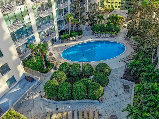 view of pool featuring a patio area