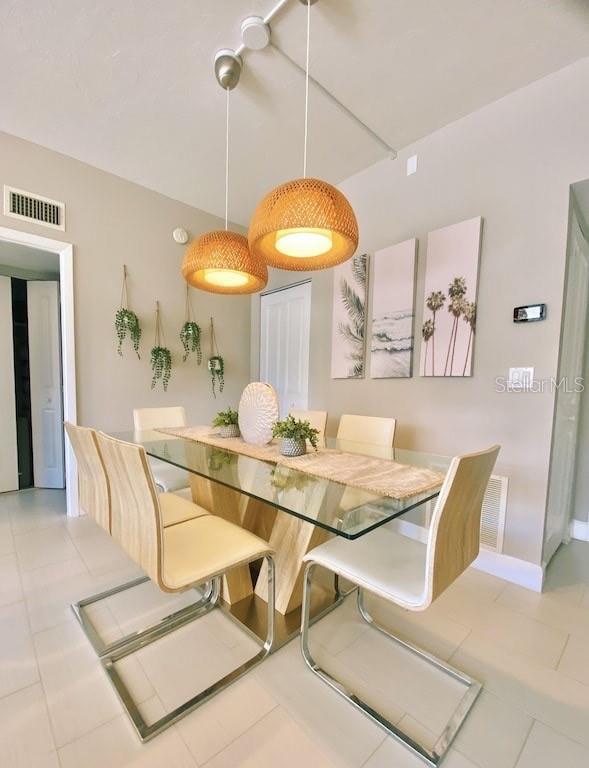 view of tiled dining area