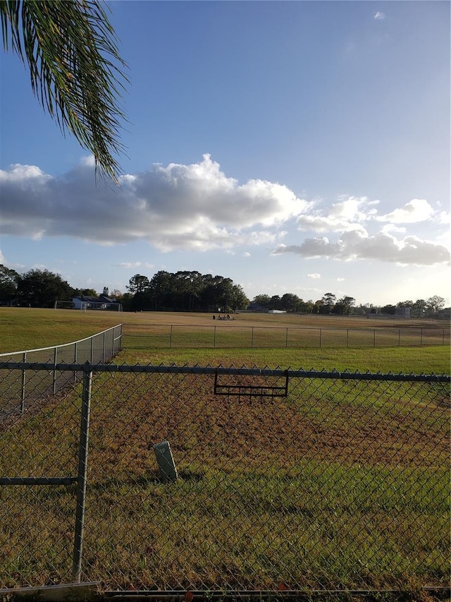 view of yard with a rural view