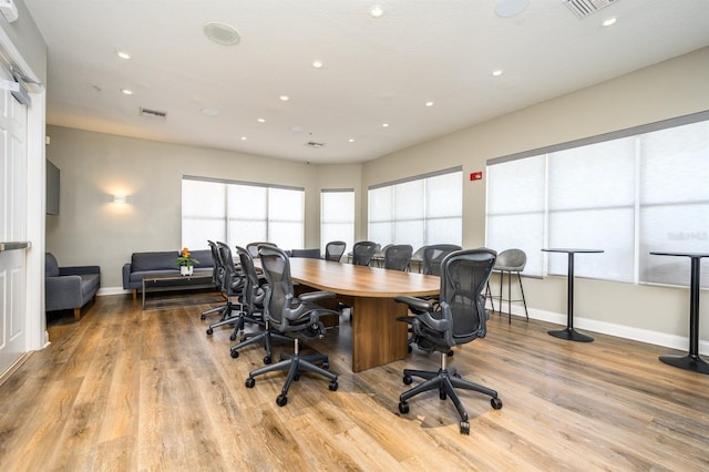 office featuring light wood-type flooring