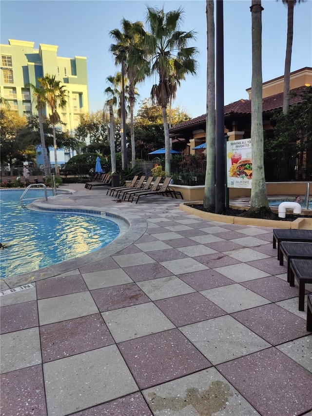 view of pool with a patio