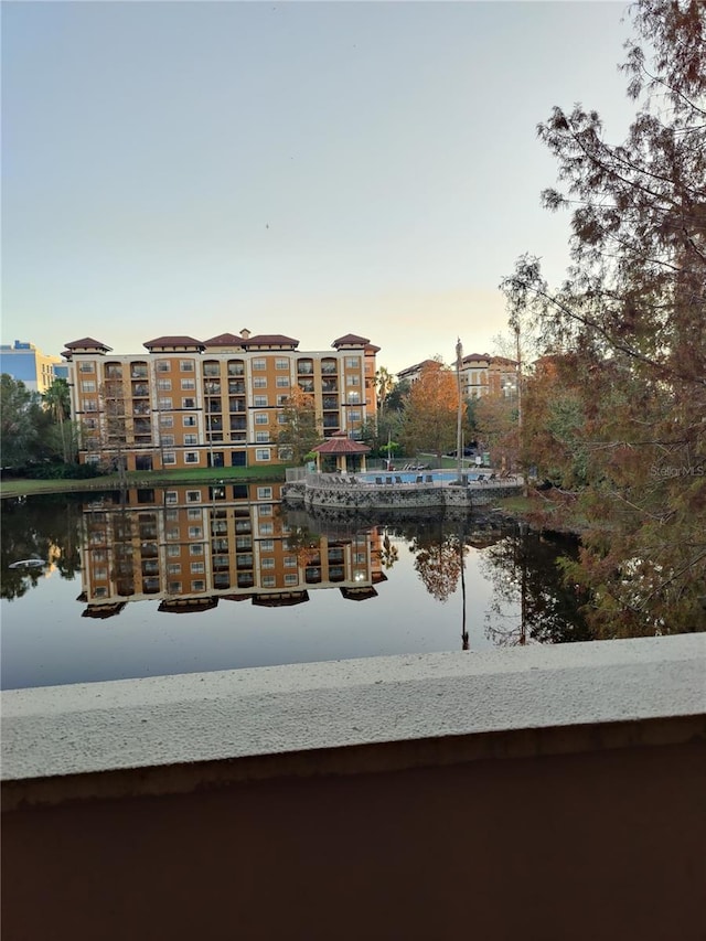 view of water feature