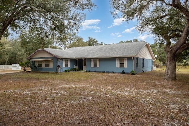 view of single story home