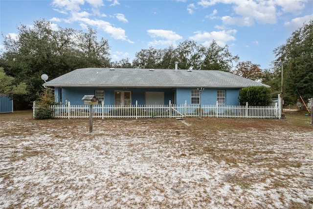 view of single story home