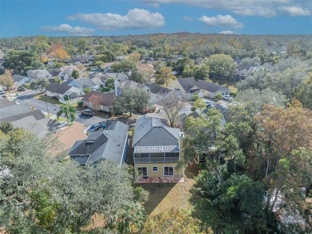 aerial view with a residential view