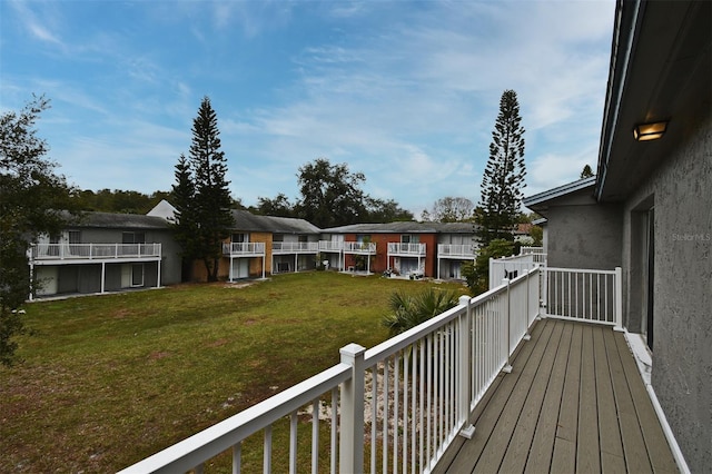 deck with a lawn