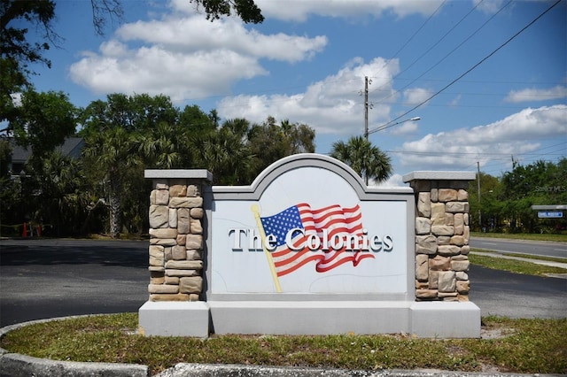 view of community sign