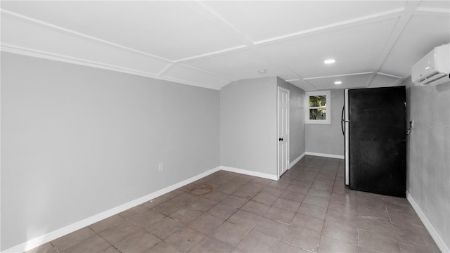 bonus room with vaulted ceiling and a wall mounted AC