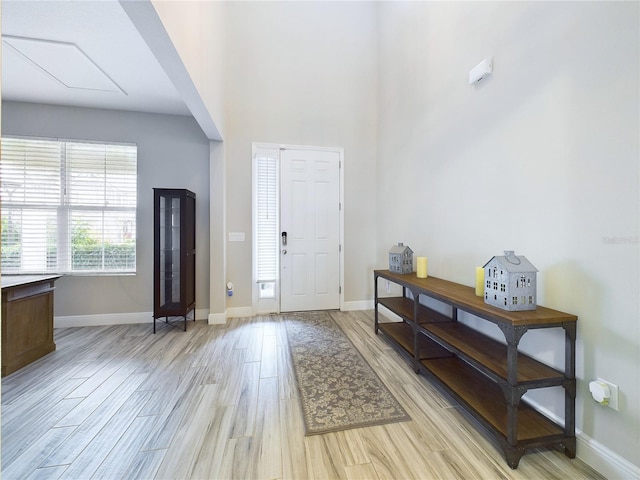 entrance foyer featuring light wood-type flooring