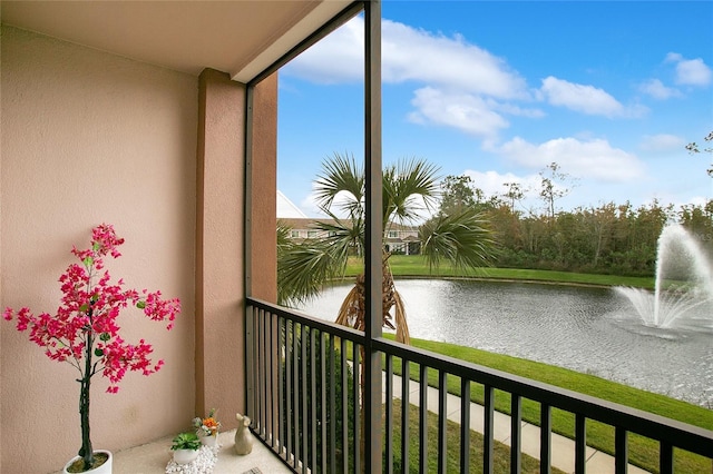 balcony with a water view