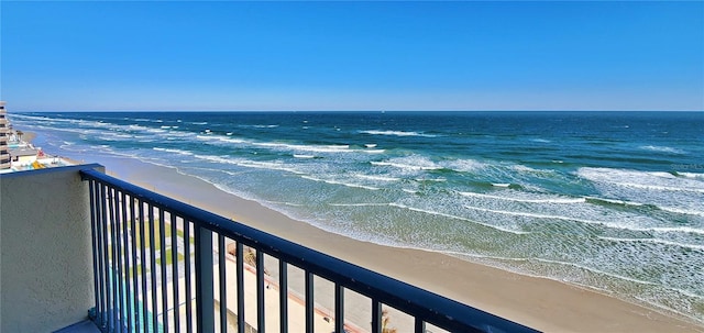 view of water feature featuring a beach view