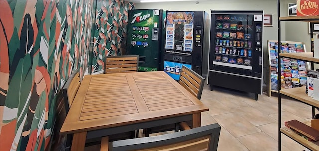 interior space featuring tile patterned flooring