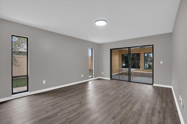 empty room with hardwood / wood-style floors