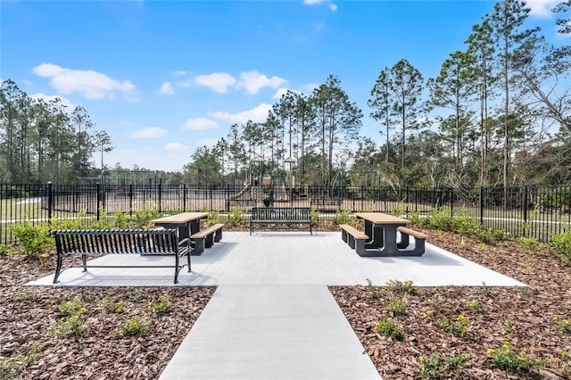 surrounding community featuring a playground