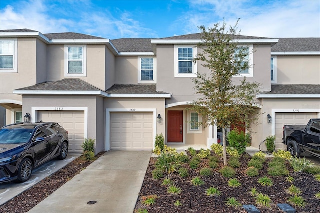 view of property featuring a garage