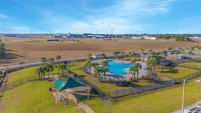 drone / aerial view with a rural view