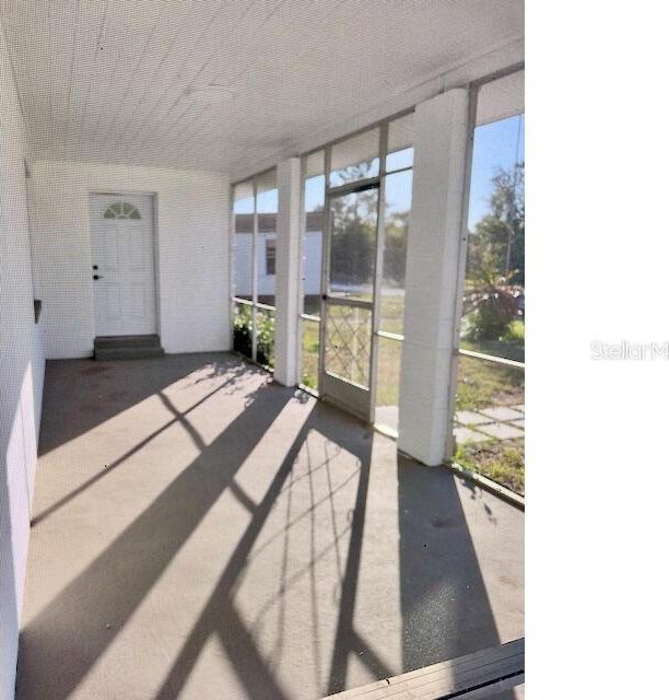 view of unfurnished sunroom