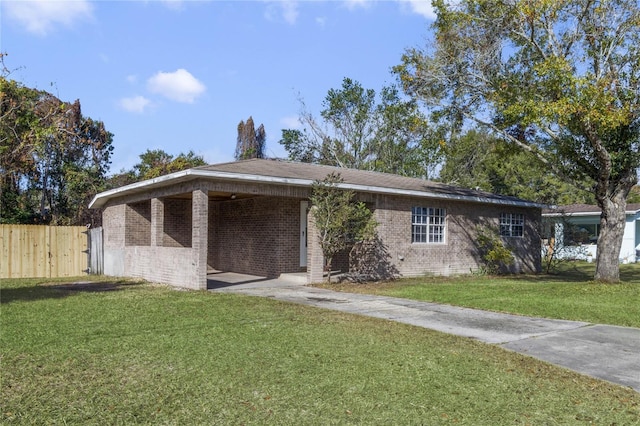 view of front of home with a front yard