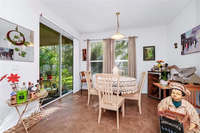 view of tiled dining space