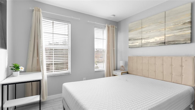 bedroom featuring light hardwood / wood-style flooring