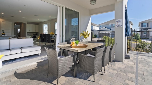 view of patio with outdoor lounge area